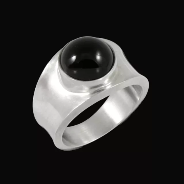 Georg Jensen. Sterling Silver Ring #124 with Black Onyx.