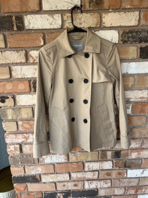 Everlane Women's Khaki The Swing Trench Coat SZ XS Double Breasted Jacket