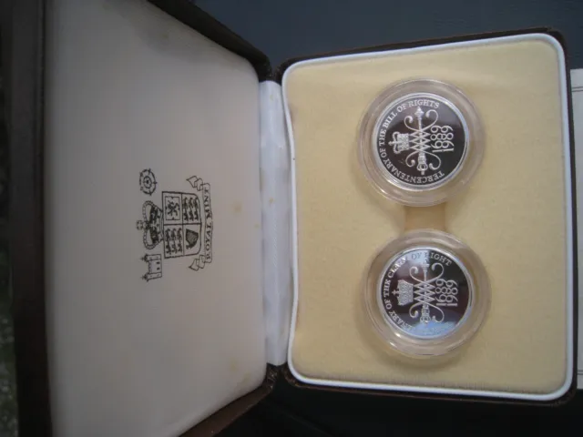 1989 Royal Mint Silver Proof Piedfort Bill & Claim of Rights £2 Two-Coin Set.