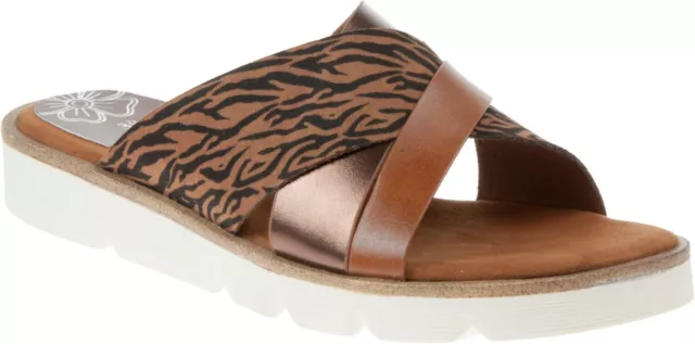 Femmes Mules Sandales Glissières Taille UK 6 MARCO TOZZI Extra Confortable Cuir