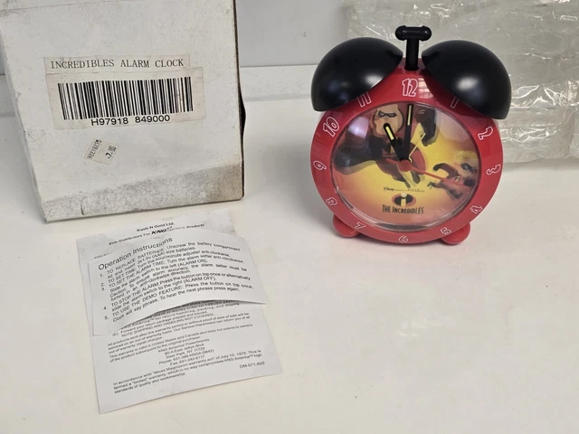 DISNEY PIXAR THE Incredibles Lenticular Talking Alarm Clock Brand NEW ...
