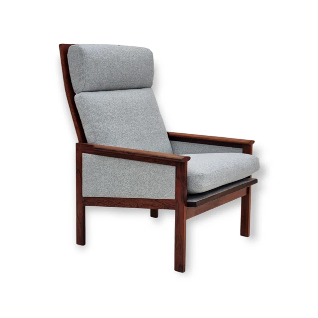 70s, Danish design by Illum Wikkelsø, model Capella, renovated armchair, wood