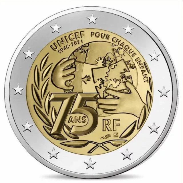 FRANCE 2 Euro 75 Ans de l'UNICEF 2021 UNC