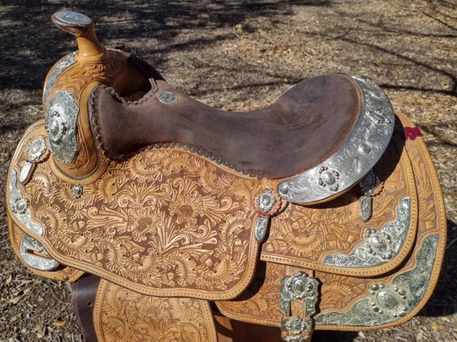 16" Billy Cook Show Saddle. Made in Sulphur, Oklahoma