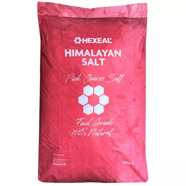 Hexeal HIMALAYAN PINK SALT | 25kg Bag | Coarse | 100% Natural | Food/Cosmetic