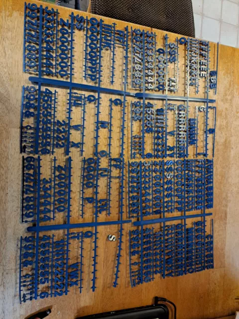 335 +/- Piece Lot 3/4" BLUE  Pepsi-Cola Menu Board Message Sign Letters Numbers