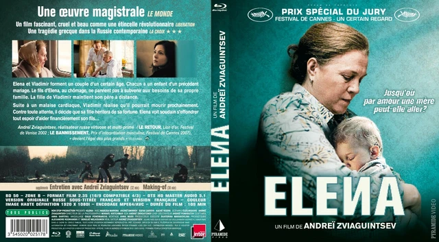 Blu-Ray : ELENA (Andreï Zviaguintsev) - Zone B - Neuf sous cellophane