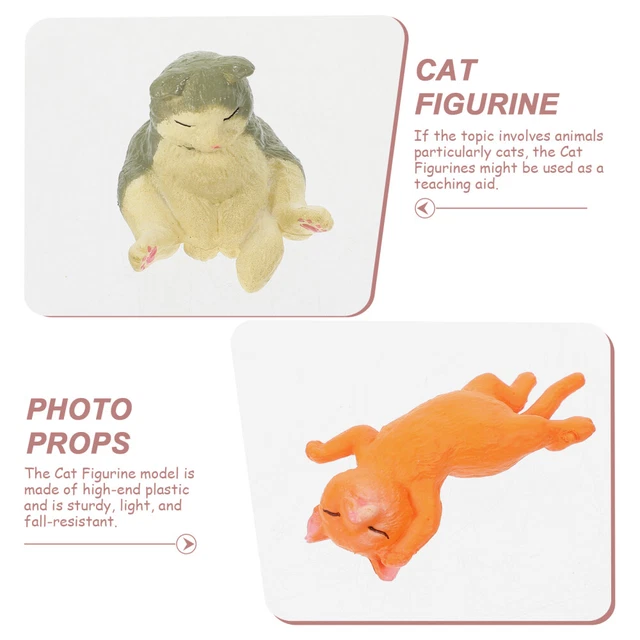 10 Pcs Cat Cupcake Topper Cat Model Fall Guys Toys Squiz Toys Decorate 5