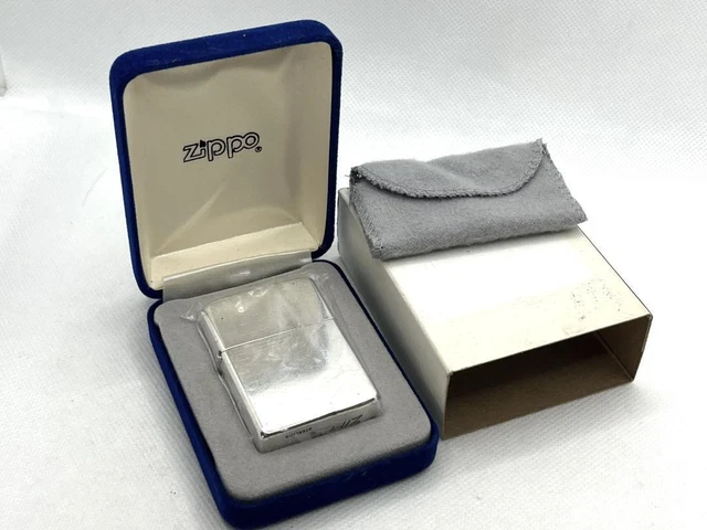 Rare Zippo 1980s Sterling Silver Italic Lighter Sterling Silver