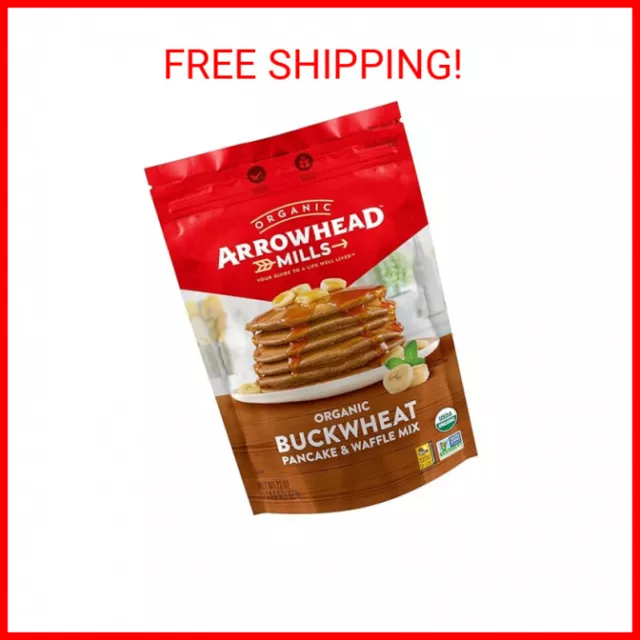 Arrowhead Mills Organic Pancake & Waffle Mix, 22oz, Buckwheat