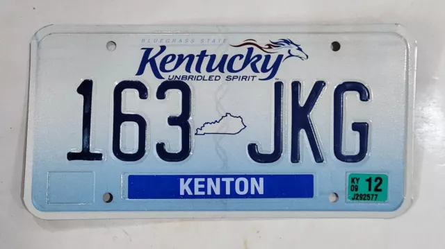 KENTUCKY License Plate 🔥FREE SHIPPING🔥 163 JKG ~ KENTON COUNTY ~ EMBOSSED