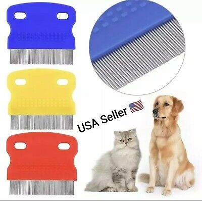 Pet Flea Comb Fine Toothed Stainless Steel Tooth Flea Hair Brush Hair Comb