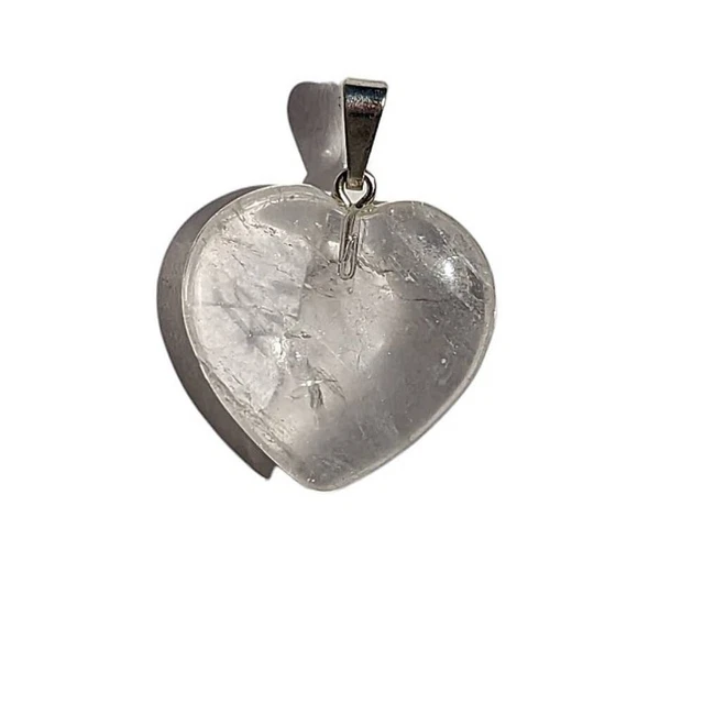 Pendentif Cœur En Cristal De Roche Et Argent 925 - Lithothérapie, Minéraux - Neuf Sans Emballage
