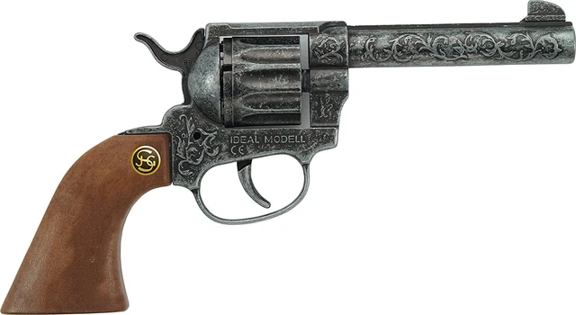 SCHRÖDEL PISTOLA DE Juguete Magnum Antiguo 12 Tiros Vaquero