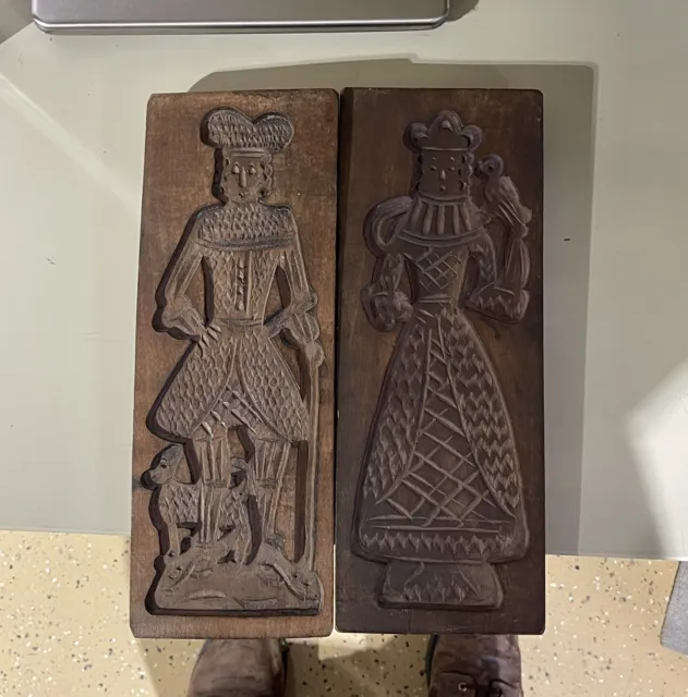 Dutch King & Queen Wooden Cookie / Speculaas Mold