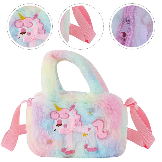 Purse Girls 4-6 Princess Handbags Messenger Unicorn Crossbody Plush