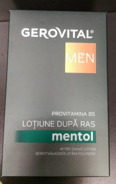 Gerovital men after shave loción mentol fuerte sensación de frescor 100 ml