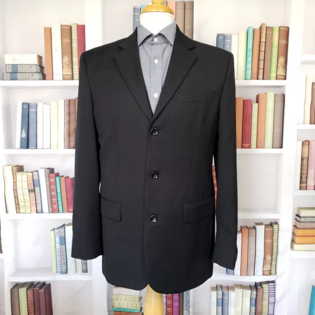 NEW Banana Republic Sport Coat Men 40R Modern Fit Black Three Button Wool Blazer