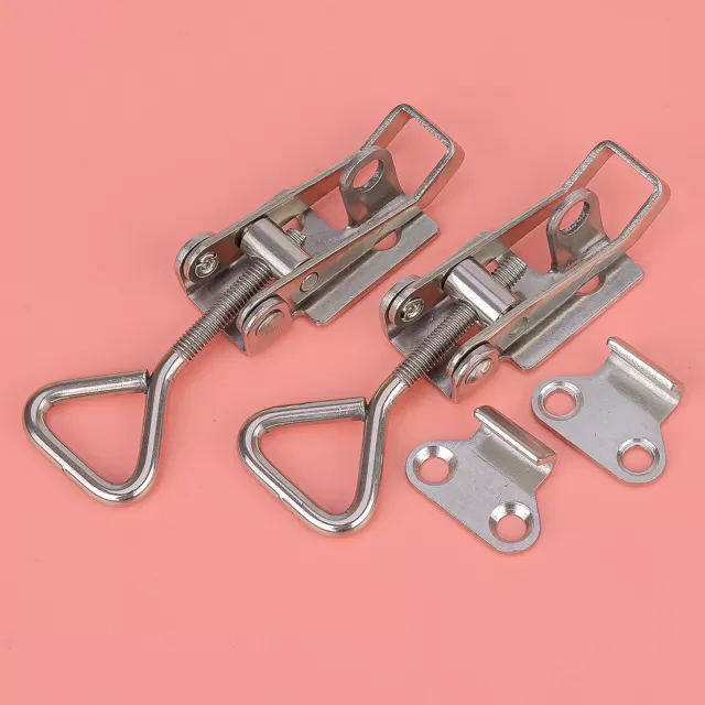 2x Lock Toggle Latch Fastener Stainless Steel Cabinet Clamps Hinges Multi-Use