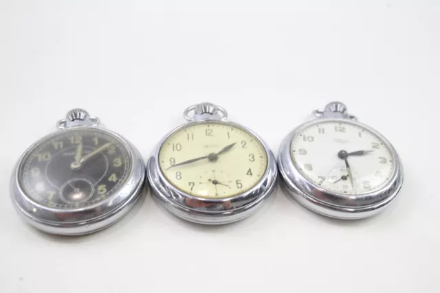 Mens POCKET WATCHES Hand-Wind Vintage Inc Smiths Etc. Working x 3