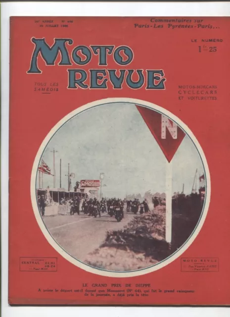 Moto Revue N°490  ;  30  juillet   1932 : Paris les Pyrénées Paris