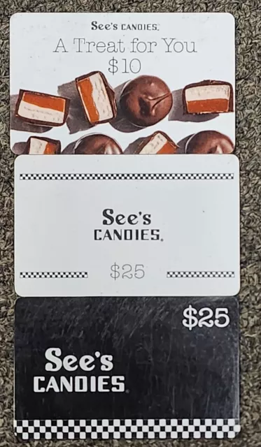 $60 See's Candies Gift Card - Physical Card Shipped USPS
