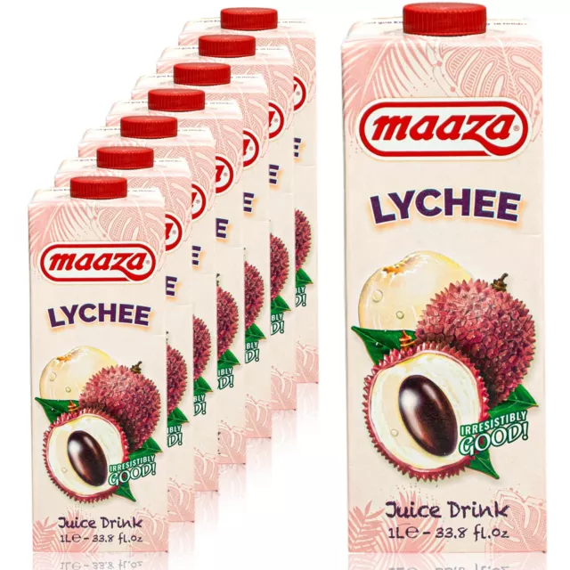 Maaza - confezione da 8 succo di litchi premium succo di litchi 1 litro