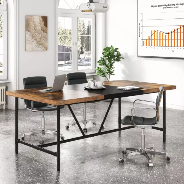 71" Industrial Rectangle Conference Table Office Boardroom Meeting Room Table