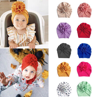 Newborn Baby Headband Headwear Boy Girls Beanie Cap Infant Turban Flower Bow Hat