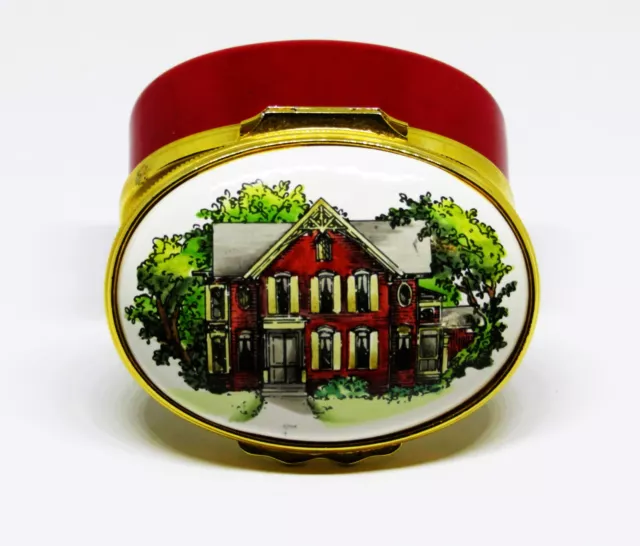 Halcyon Days Enamel Box -Tiffany- "Home Is Where The Heart Is" - Victorian House