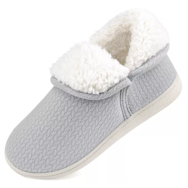 Women's Warm Ankle High Bootie Slippers Comfort Memory Foam Fuzzy House Shoes