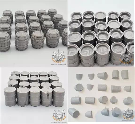 Barrels Scenery Terrain for 28mm Miniature Wargames, resin cast NOT 3D printed