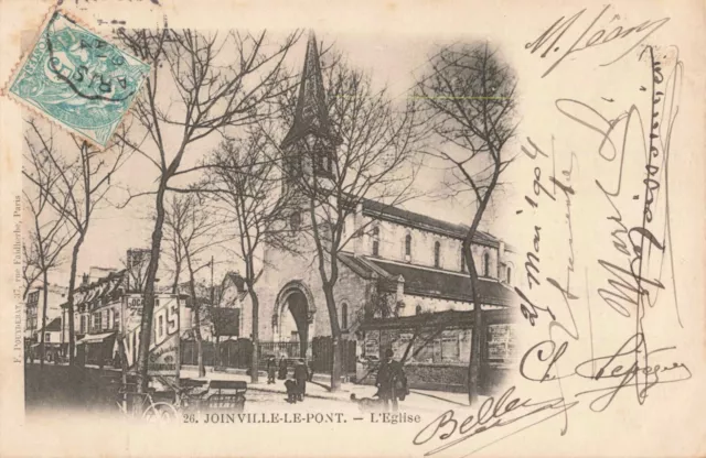 Cpa Back Green Val De Marne 94 Joinville Le Pont L'eglise
