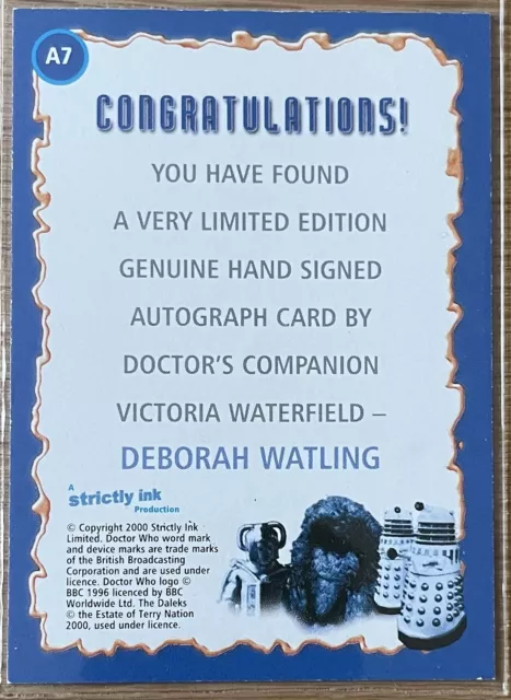 Doctor Dr Who Definitive Collection Series 1 Autograph Card A7 Deborah Watling 2
