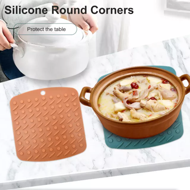 4pcs Tables Heat Resistant Cup Kitchen Easy Clean Silicone Trivet Mat Pot Holder