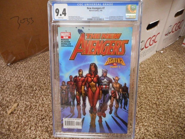 New Avengers 7 cgc 9.4 Marvel 2005 1st appearance of Illuminati WP NM Sentry