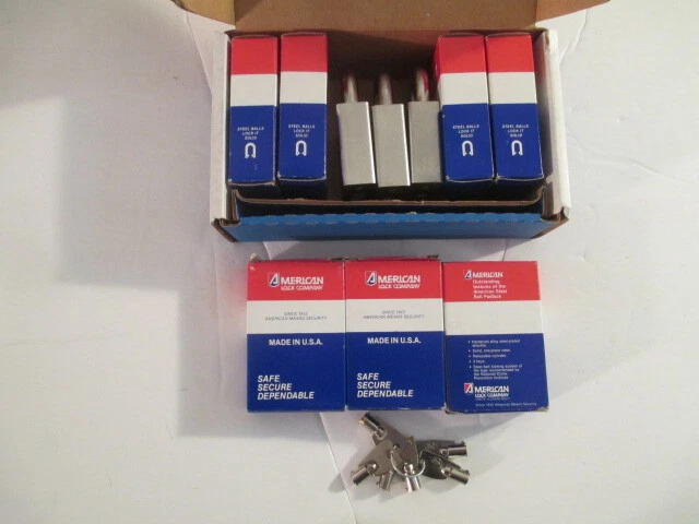 Lot of 10  American tubular key Padlocks  KEYED ALIKE