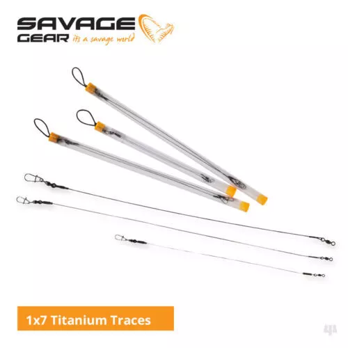 Savage Gear 1x7 Titanium Trace Pike Perch Zander Predator fishing - ALL SIZES