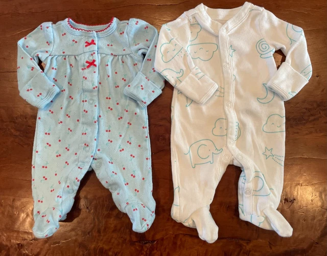 Carters Baby Girl Preemie Bundle Lot Sleepers Outfit Footie Reborn Doll Clothes