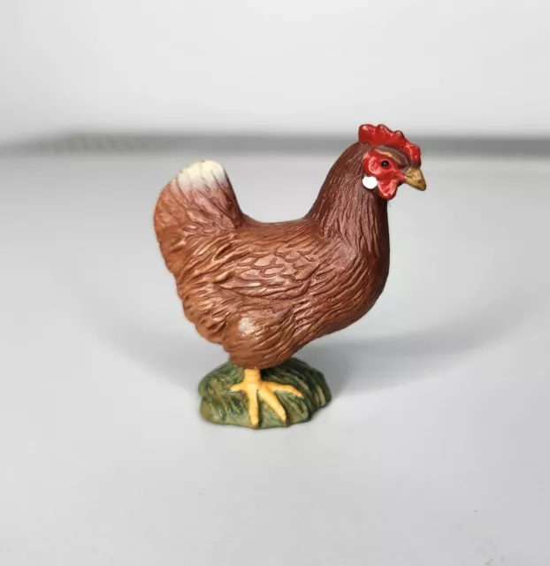 1998 Schleich Brown Hen Chicken Farm Animal Figure 13128 Retired