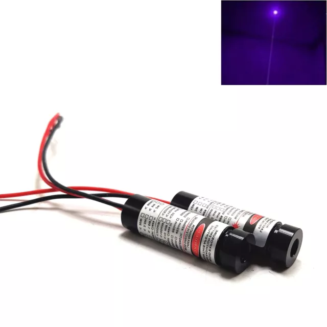 2pcs Violet/Blue 405nm 20mw Focusable Dot Laser Diode Module 3-5V 13x42mm