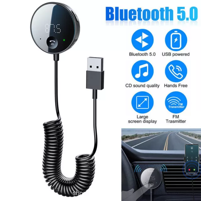 Bluetooth 5.0 FM Transmitter Auto Radio Adapter Freisprecheinrichtung KFZ Kit DE