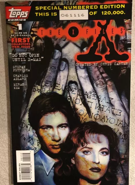 X-FILES #1 (1995) Topps Comics special numbered edition #061116 of 120,000 FINE+