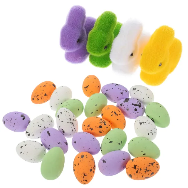 28 piezas Coloridos Huevos de Pascua Conejos Espuma Decorativa a Granel Huevos de Pascua Conejo