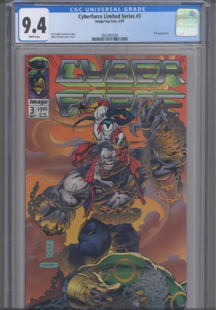 Cyberforce Limited Series #3 CGC 9.4 1992 Image/Top Cow   Pit App