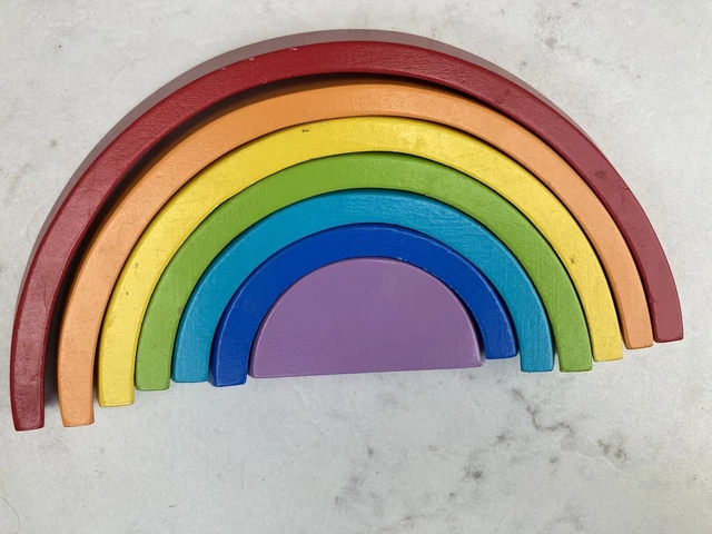 Rainbow Shape Building Blocks Small Foot Wooden Toys Christmas Present 12m+