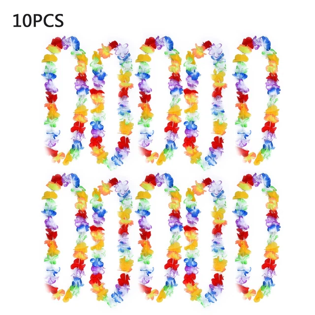 Hula Collier Fantaisie Fleur Set Robe Leis Décor Poule Fête Hawaïen 10x-Aloha