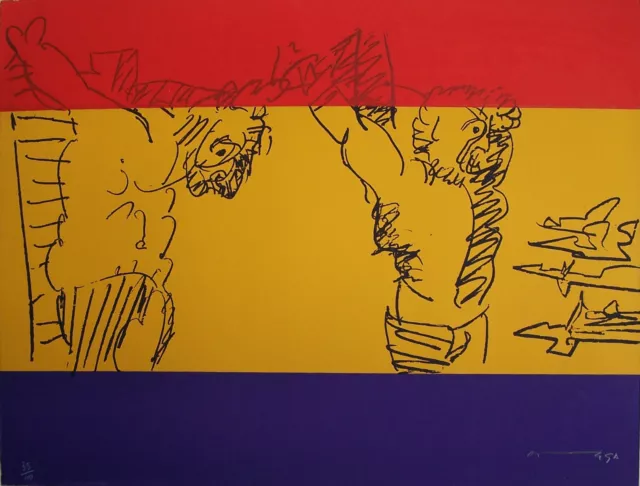 José Ortega Les Fusillés Sérigraphie signée et numérotée par l'artiste 40 ex TBE