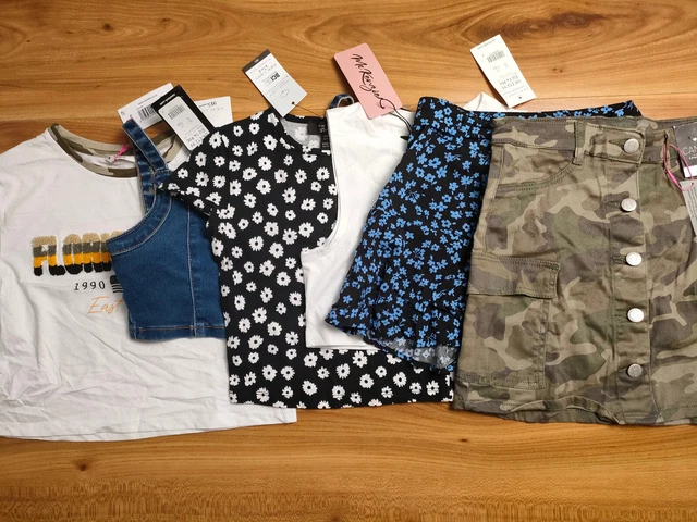 {F888} girls 8-9 years summer top skirt skort bundle all new New Look Matalan