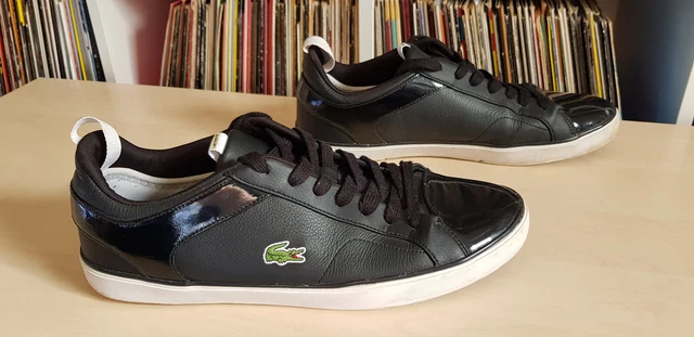 LACOSTE VENTRON NAL 8PM Mens Black Leather Trainers Size 11 24.99 PicClick UK